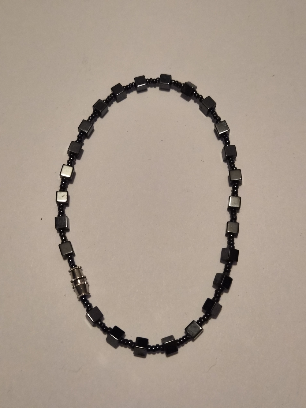 Minimalist Black Hematite Cube Bracelet